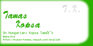 tamas kopsa business card